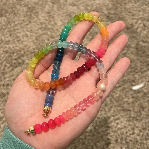 Lynn Rachel Rose Chunky Neon Jellybean Necklace (No Clasp) 20 7/8" - Picture 2 of 7